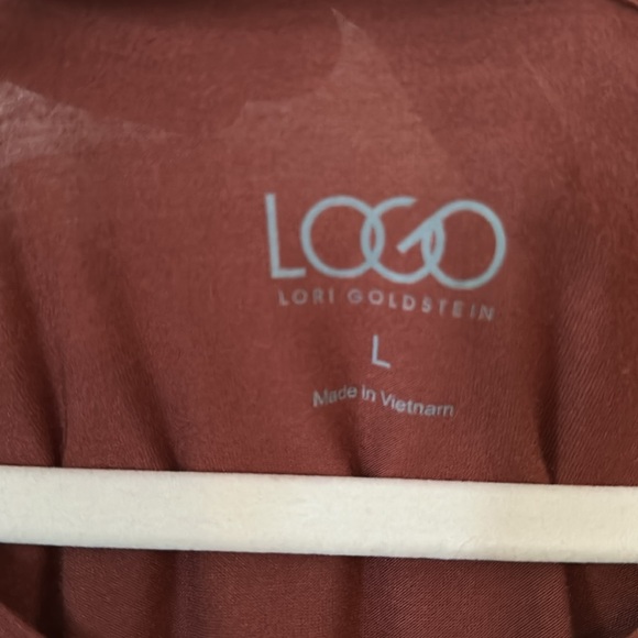 LOGO by Lori Goldstein Rust Top with Black Lace - Picture 11 of 14